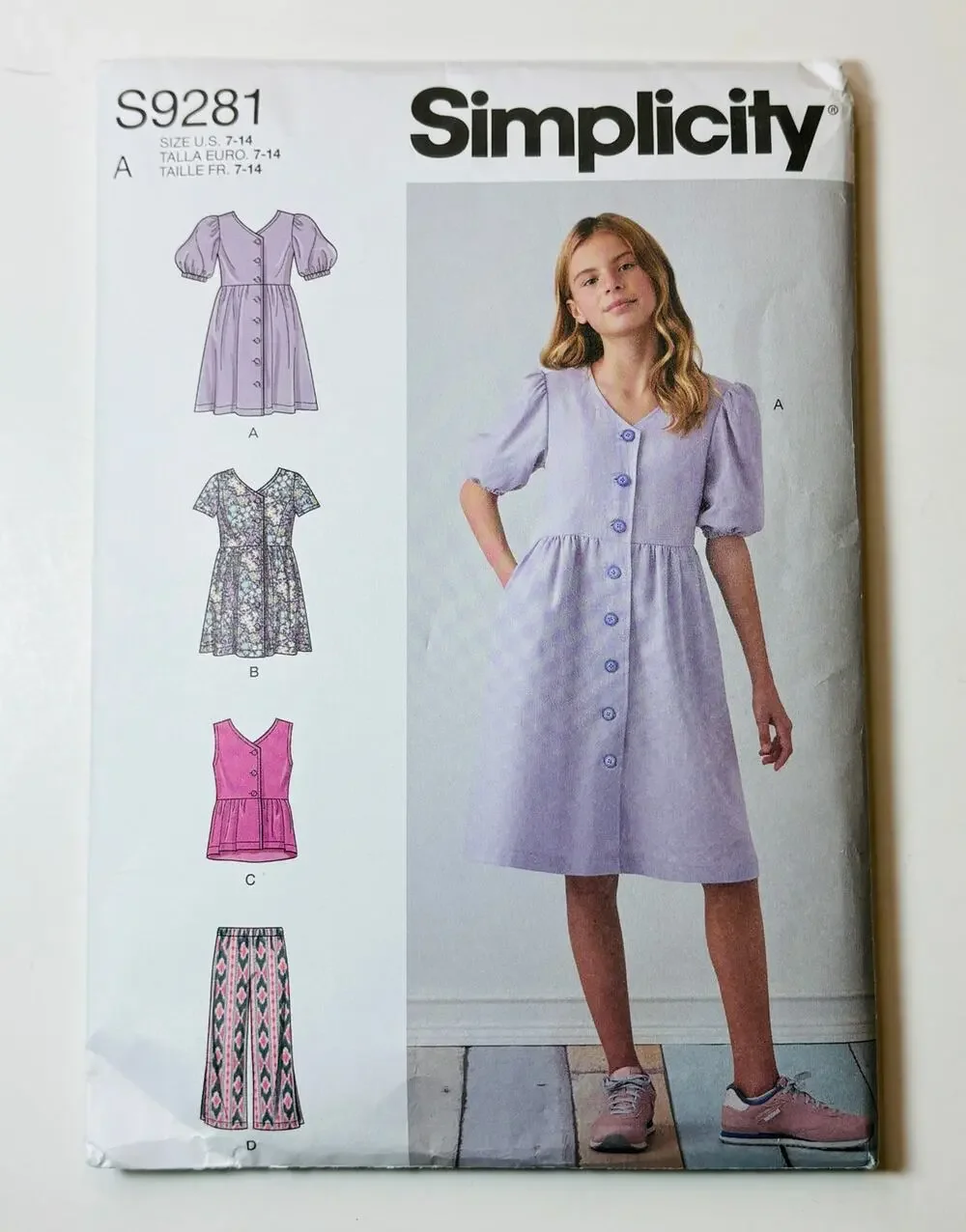 Girls Simplicity 9281 Size 7-14 Summer Outfit Dress, Top Pants - vn